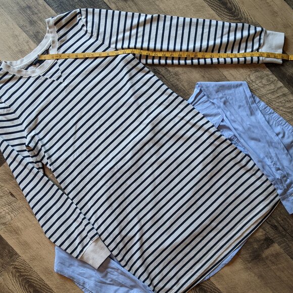 Veronica Beard Laszlo Sweatshirt Mini Dress Stripe Tie Waist Cotton - Picture 7 of 8